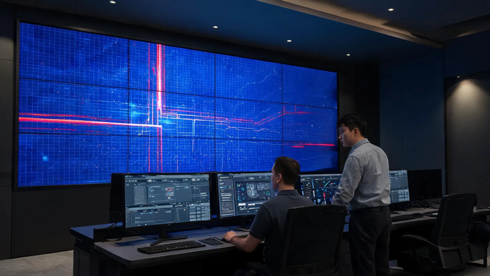 Immersive Absen LED video wall in a global command center